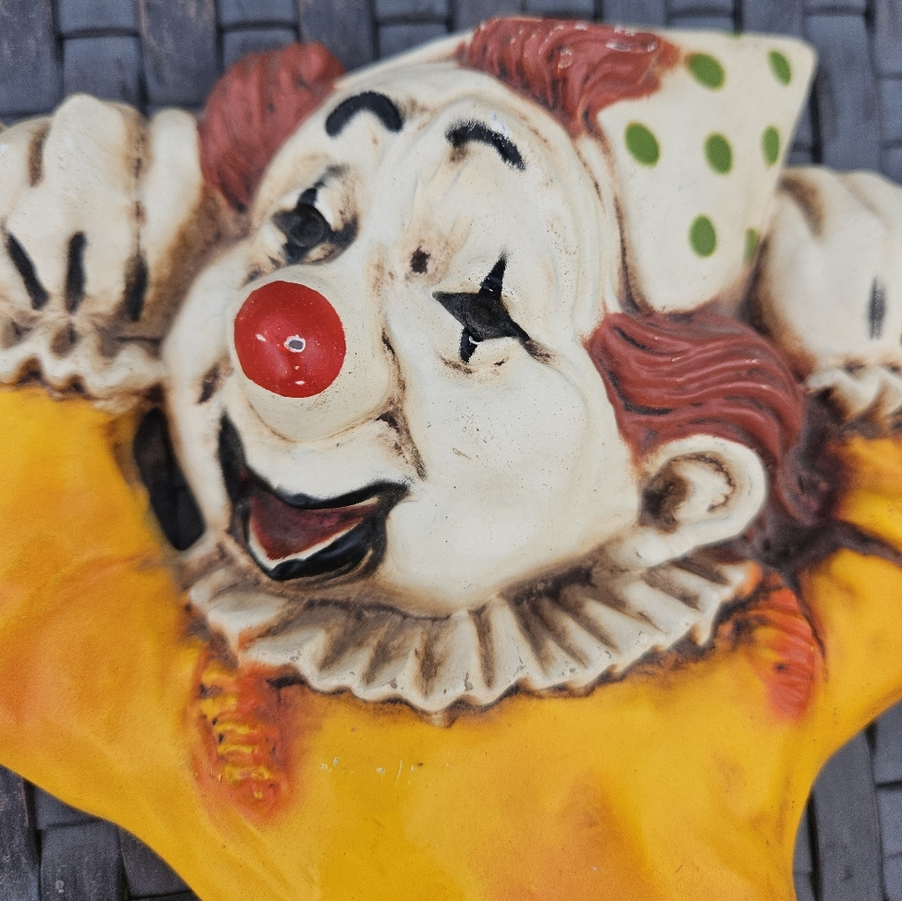 Vintage Homco Clown Plastic Wall Plaques Collectible Wall Decor Scary Creepy - Picture 5 of 15